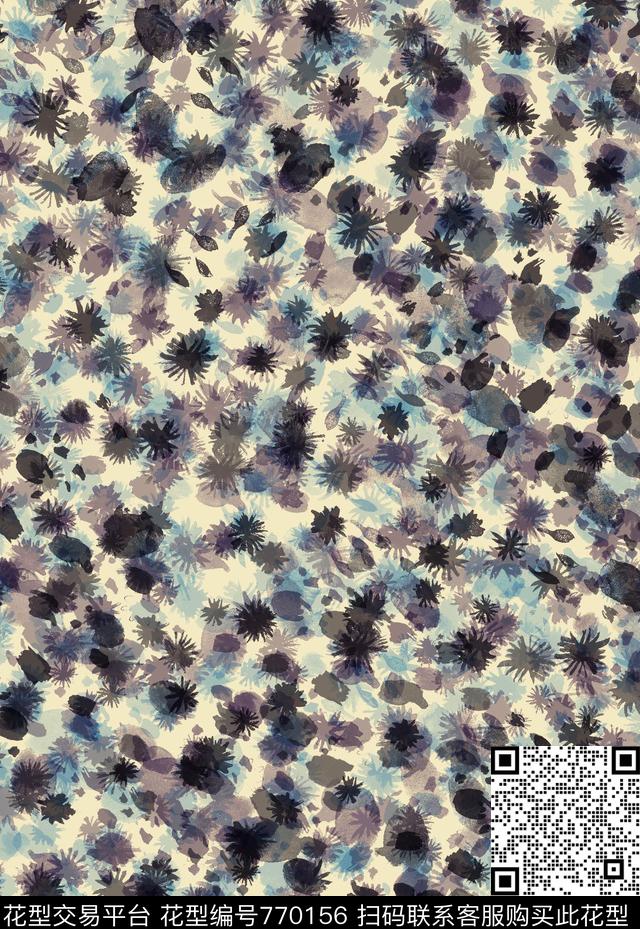 肌理笔触点绘水彩肌理数码印花华亿平台下载（图片编号: 770156） - 瓦栏（Walan）