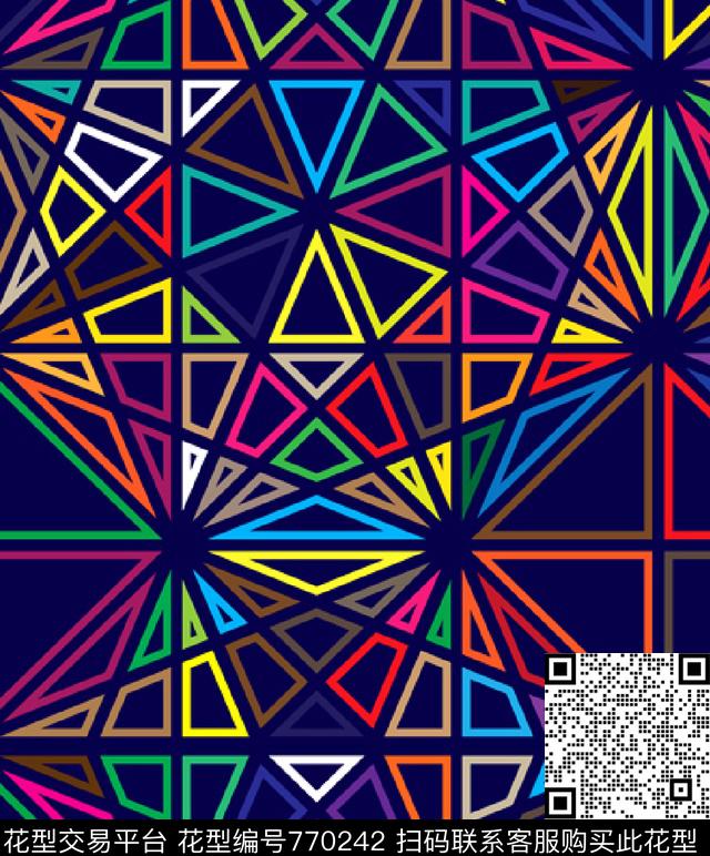 炫彩不规则几何磁力片传统印花华亿平台下载（图片编号: 770242） - 瓦栏（Walan）