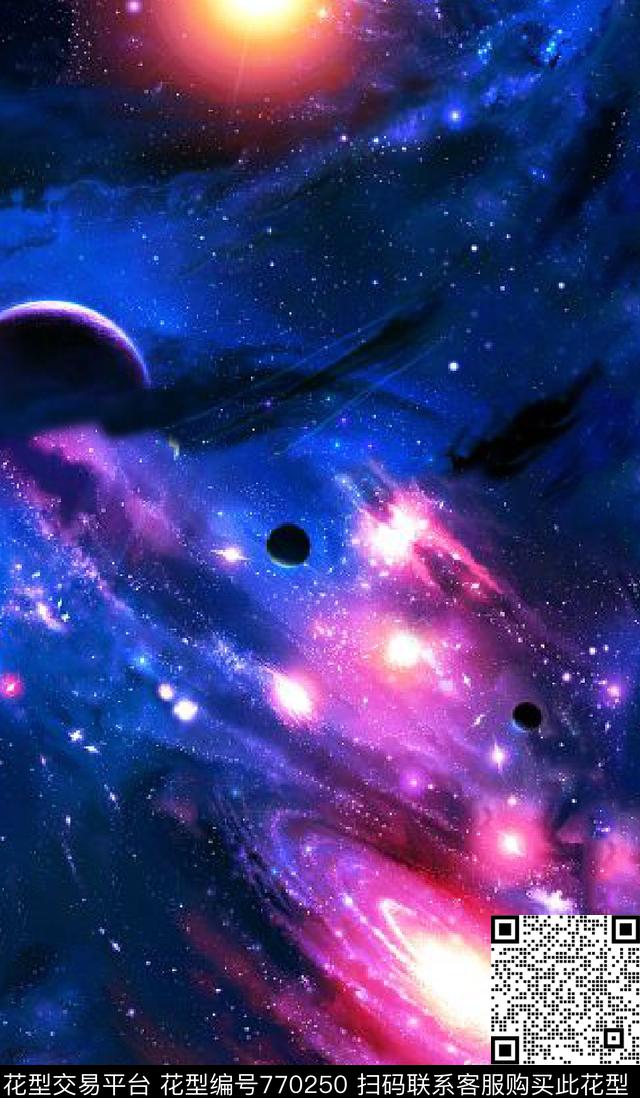 星空银河系炫彩数码印花华亿平台下载（图片编号: 770250） - 瓦栏（Walan）