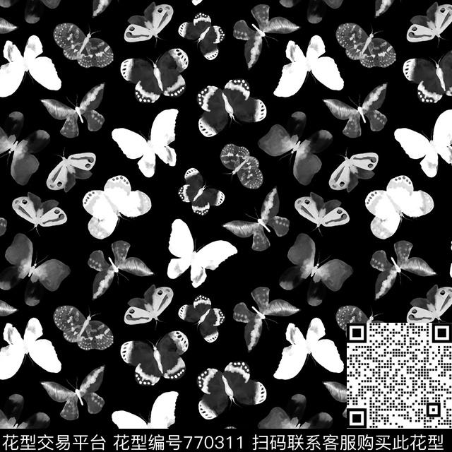 女装昆虫蝴蝶数码印花华亿平台下载（图片编号: 770311） - 瓦栏（Walan）