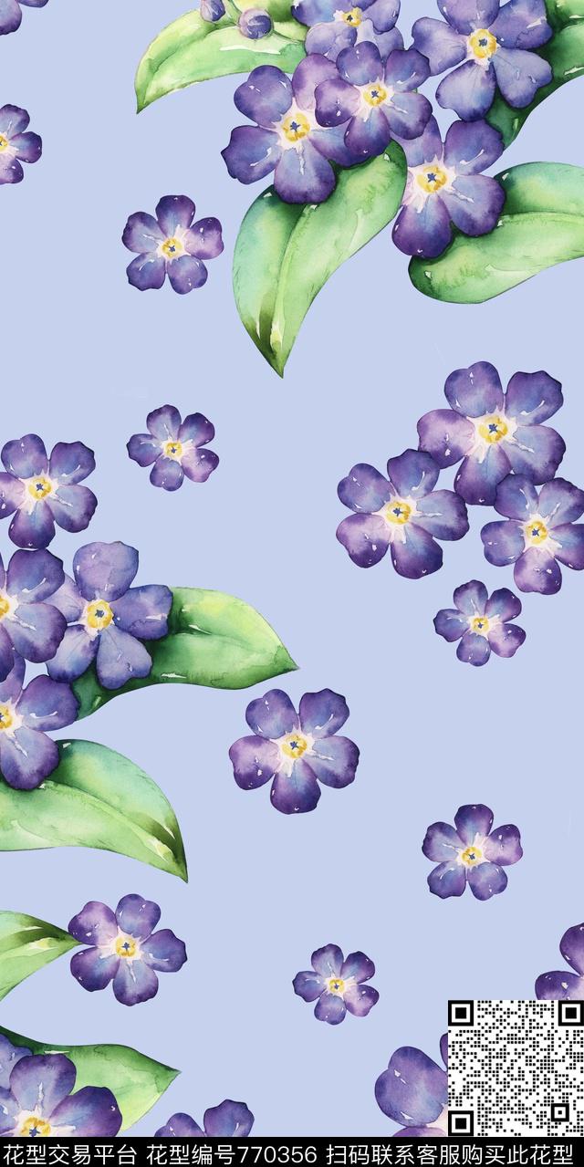 小碎花花朵花卉数码印花华亿平台下载（图片编号: 770356） - 瓦栏（Walan）