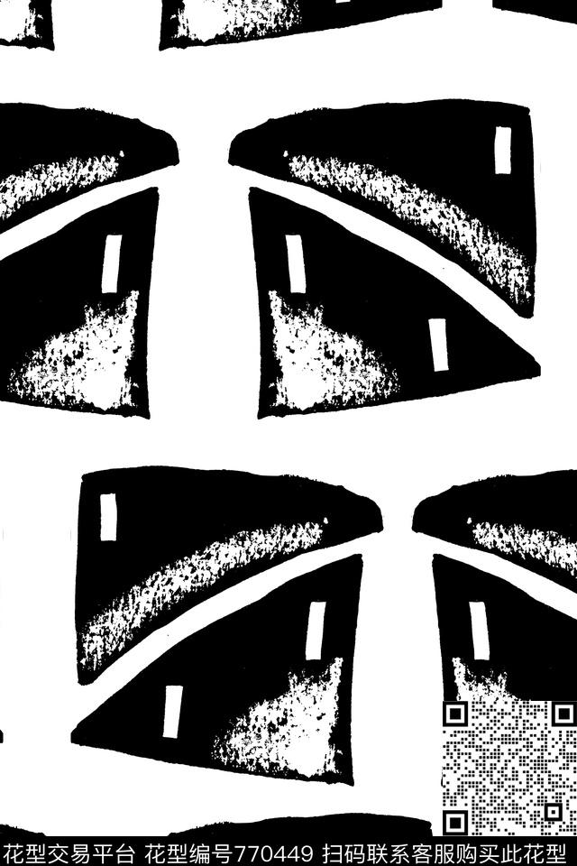 黑白数码印花华亿平台下载（图片编号: 770449） - 瓦栏（Walan）