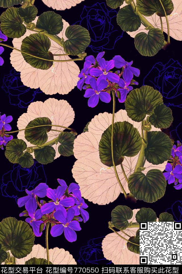 花卉大花花朵数码印花华亿平台下载（图片编号: 770550） - 瓦栏（Walan）