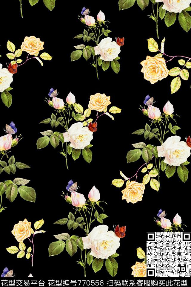 花卉花朵大花数码印花华亿平台下载（图片编号: 770556） - 瓦栏（Walan）