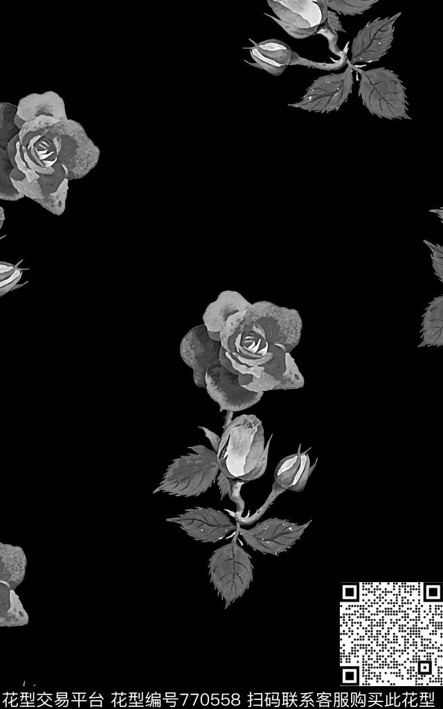 抽象手绘水彩画纹理肌理纹数码印花时尚潮流男装夹克外套卫衣T恤衬衫花卉印花欧美复古大牌玫瑰花字母印花数码印花华亿平台下载（图片编号: 770558） - 瓦栏（Walan）