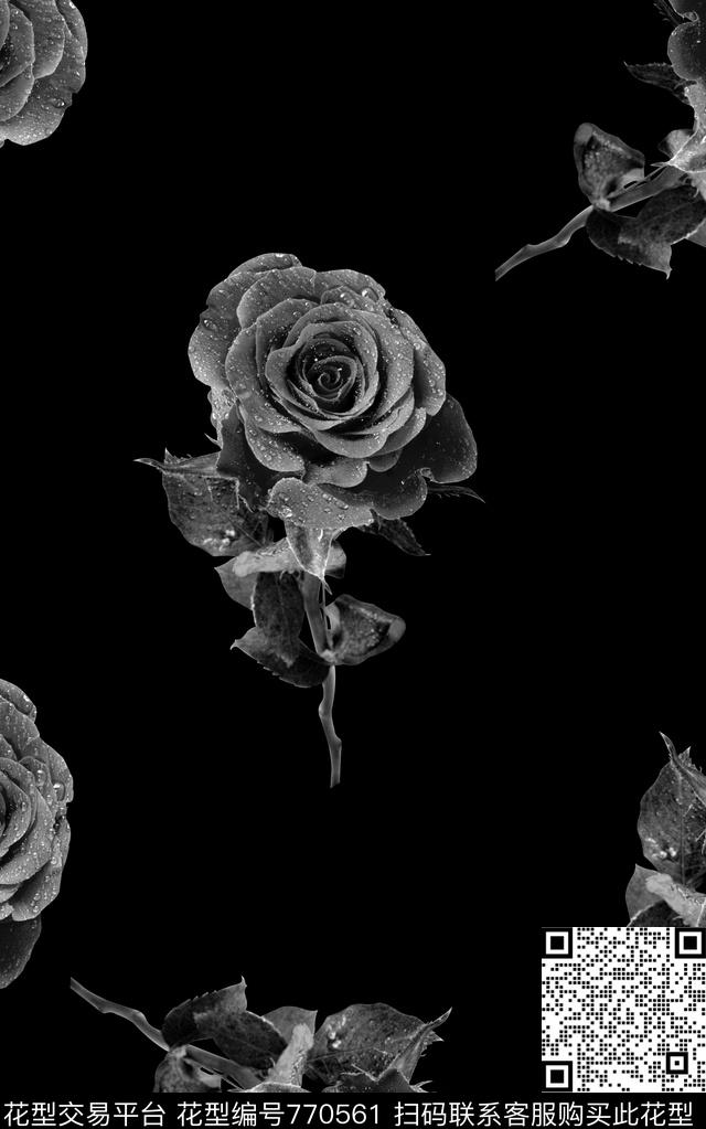 抽象手绘水彩画纹理肌理纹数码印花时尚潮流男装夹克外套卫衣T恤衬衫花卉印花欧美复古大牌玫瑰花字母印花数码印花华亿平台下载（图片编号: 770561） - 瓦栏（Walan）