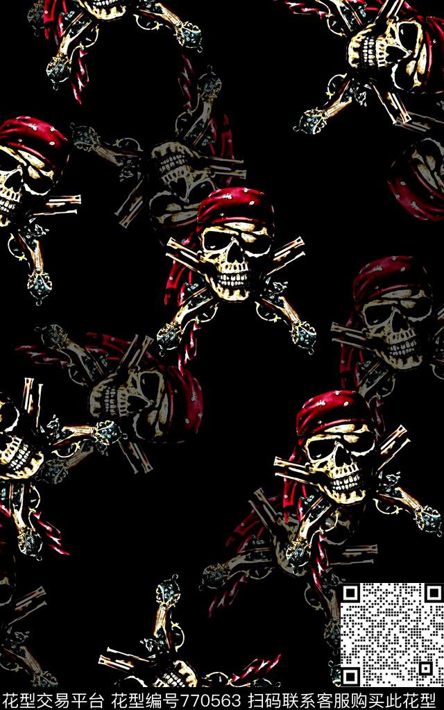抽象手绘水彩画纹理肌理纹数码印花时尚潮流男装夹克外套卫衣T恤衬衫骷髅头印花欧美复古大牌印花数码印花华亿平台下载（图片编号: 770563） - 瓦栏（Walan）