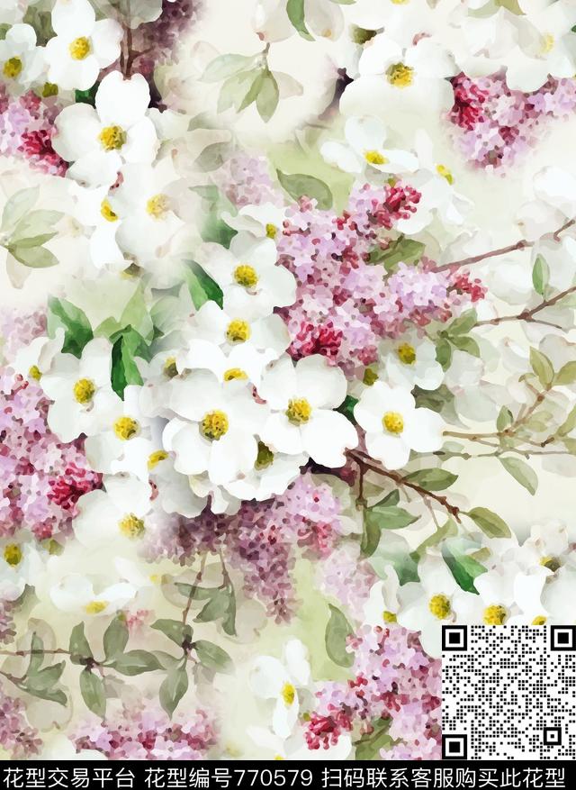 丝巾女装家纺时尚中国风数码印花华亿平台下载（图片编号: 770579） - 瓦栏（Walan）