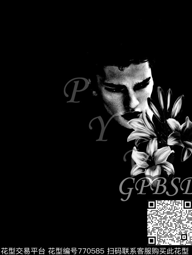 抽象手绘水彩画纹理肌理纹人物数码印花时尚潮流男装夹克外套卫衣T恤衬衫花卉印花欧美复古大牌玫瑰花字母印花数码印花华亿平台下载（图片编号: 770585） - 瓦栏（Walan）