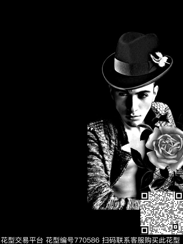 抽象手绘水彩画纹理肌理纹人物数码印花时尚潮流男装夹克外套卫衣T恤衬衫花卉印花欧美复古大牌玫瑰花字母印花数码印花华亿平台下载（图片编号: 770586） - 瓦栏（Walan）