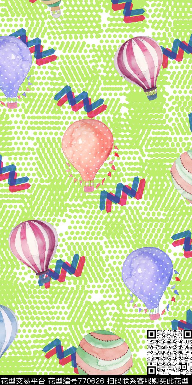 童装趣味几何数码印花华亿平台下载（图片编号: 770626） - 瓦栏（Walan）