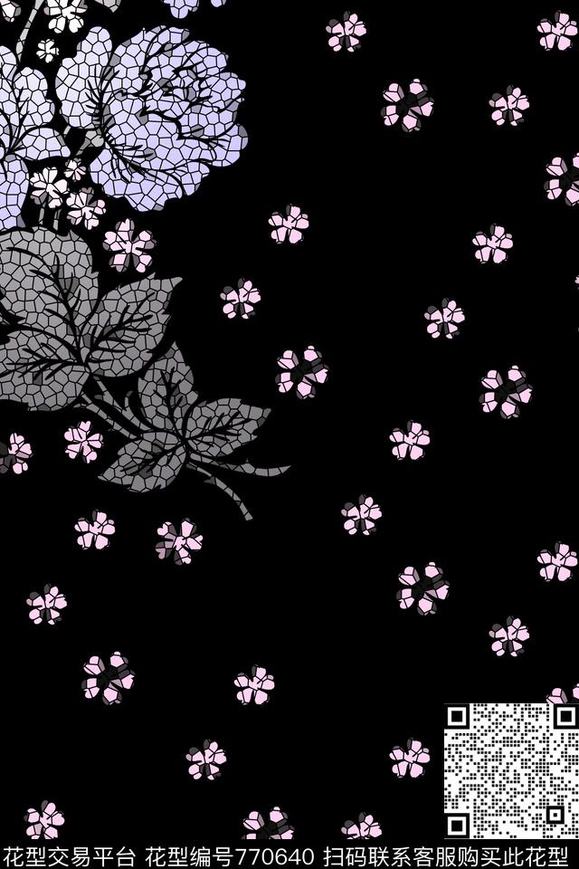 罂粟花大花小碎花传统印花华亿平台下载（图片编号: 770640） - 瓦栏（Walan）