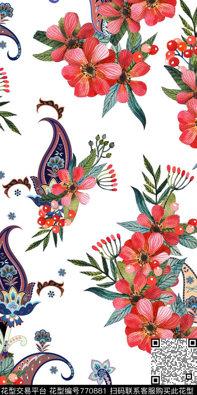 花卉古老花卉数码数码印花华亿平台下载（图片编号: 770881） - 瓦栏（Walan）
