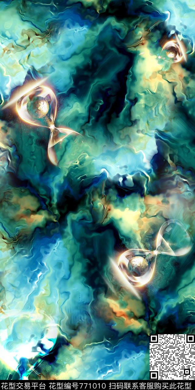 沙漏抽象油画数码印花华亿平台下载（图片编号: 771010） - 瓦栏（Walan）