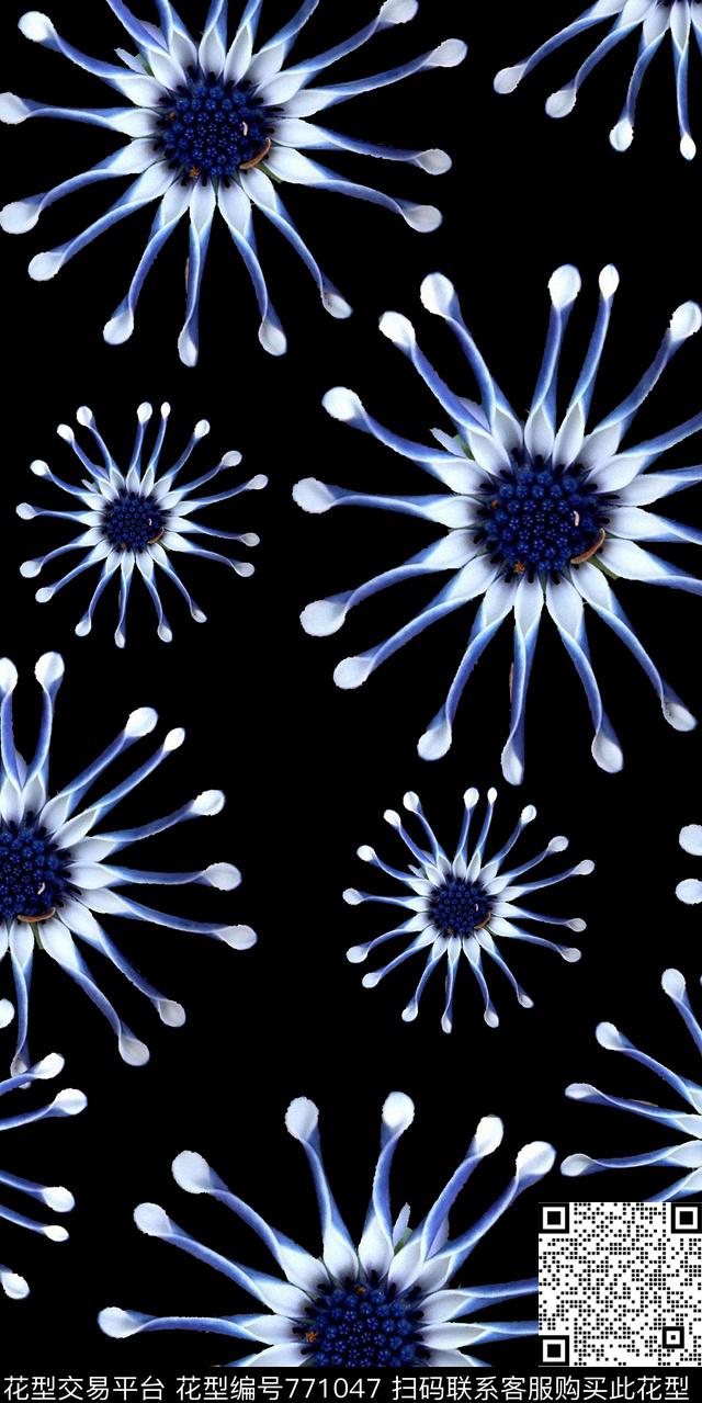 小碎花乱花抽象花数码印花华亿平台下载（图片编号: 771047） - 瓦栏（Walan）