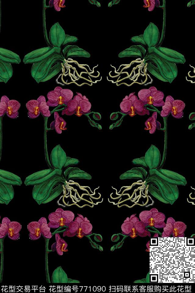 花卉花朵大花数码印花华亿平台下载（图片编号: 771090） - 瓦栏（Walan）