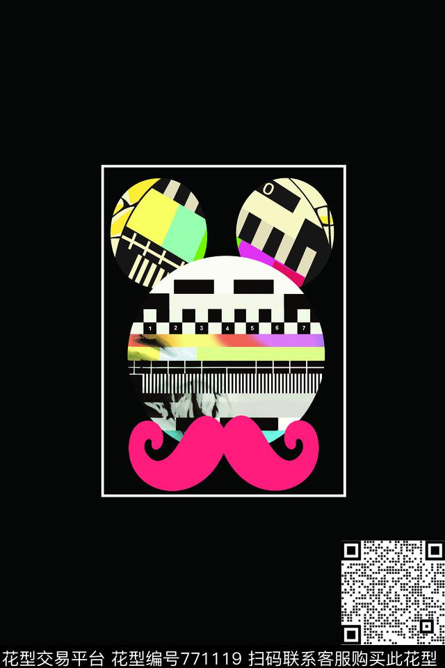 口红趣味老鼠传统印花华亿平台下载（图片编号: 771119） - 瓦栏（Walan）