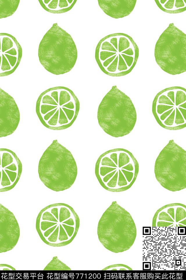 柠檬手绘童装传统印花华亿平台下载（图片编号: 771200） - 瓦栏（Walan）