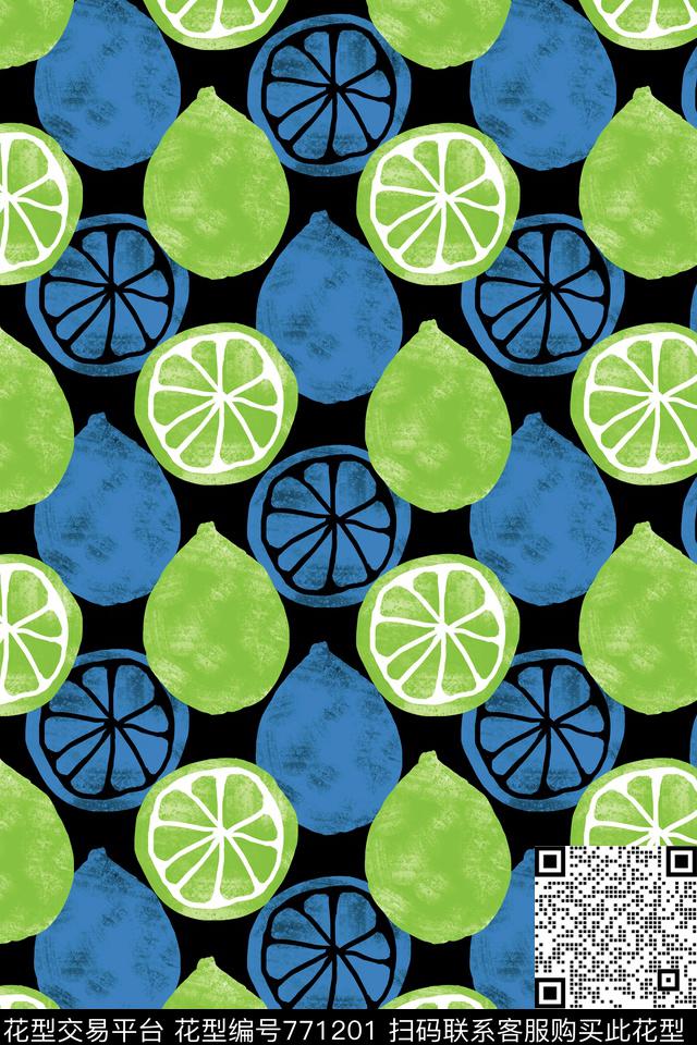 柠檬手绘童装传统印花华亿平台下载（图片编号: 771201） - 瓦栏（Walan）