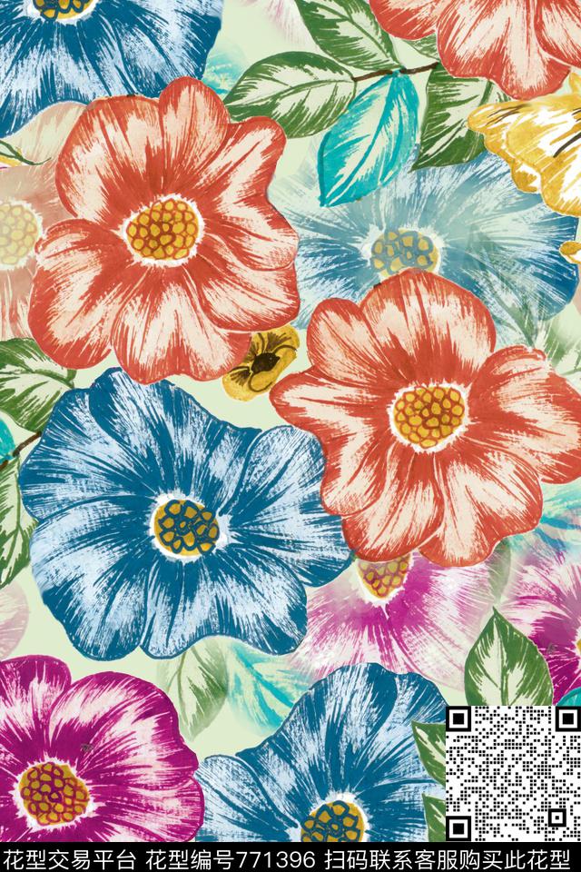 花卉花朵数码印花华亿平台下载（图片编号: 771396） - 瓦栏（Walan）