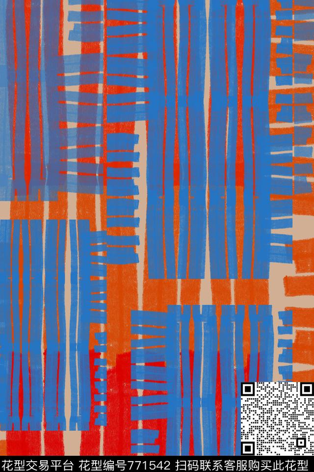 手绘线条笔触渐变色彩条纹图案传统印花华亿平台下载（图片编号: 771542） - 瓦栏（Walan）
