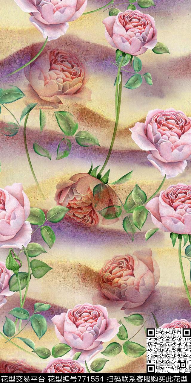 花朵花卉数码印花数码印花华亿平台下载（图片编号: 771554） - 瓦栏（Walan）