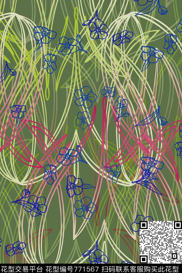 渐变色彩民族风图案风格化花卉传统印花华亿平台下载（图片编号: 771567） - 瓦栏（Walan）