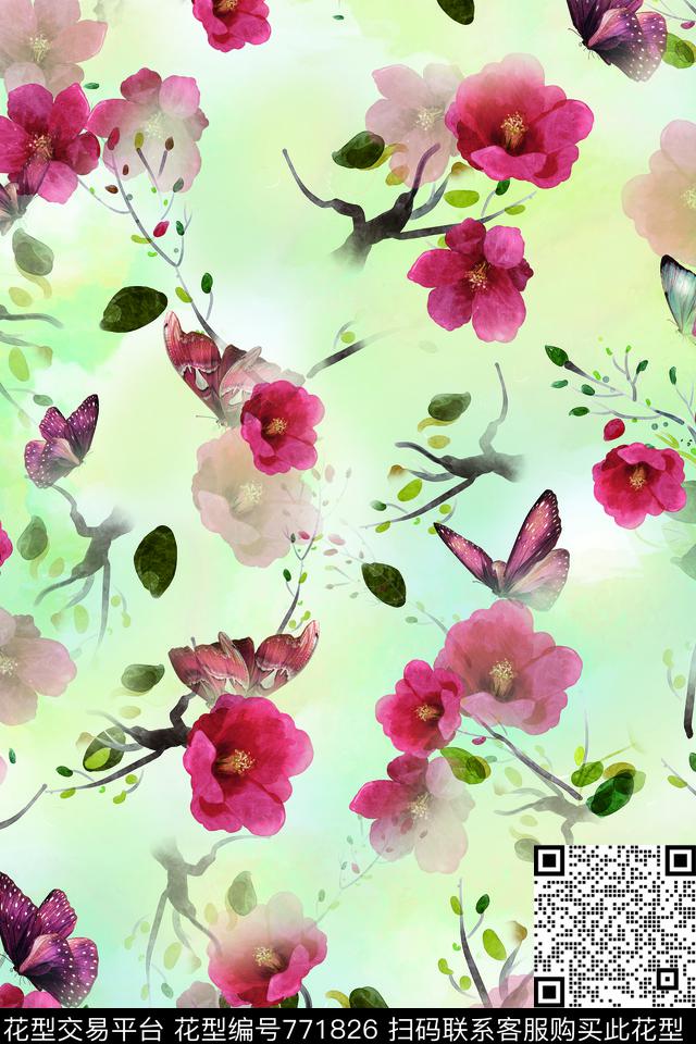 花卉女装数码印花华亿平台下载（图片编号: 771826） - 瓦栏（Walan）