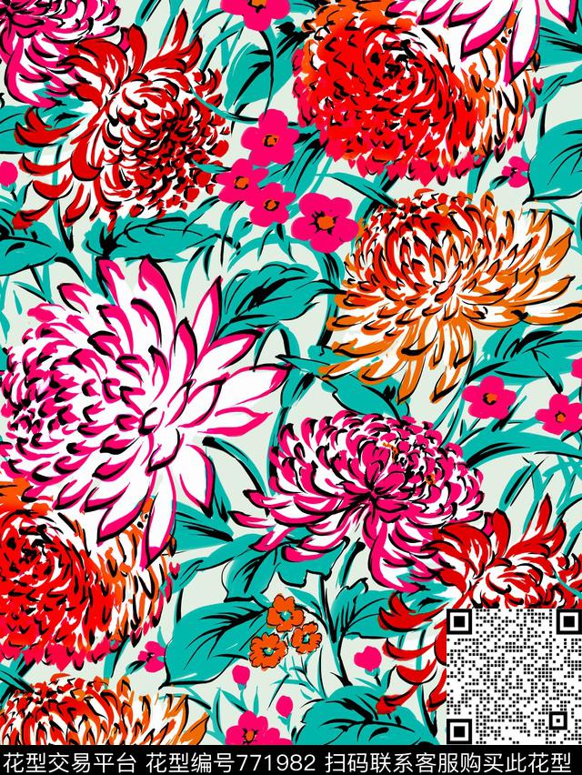 时尚流行清新优雅传统印花华亿平台下载（图片编号: 771982） - 瓦栏（Walan）