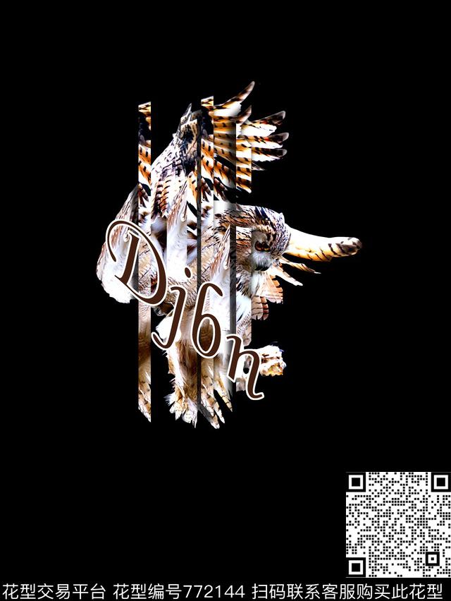 抽象手绘切割纹理动物猫头鹰数码印花时尚潮流男装夹克外套T恤衬衫卫衣动物动物印花欧美复古大牌潮牌印花数码印花华亿平台下载（图片编号: 772144） - 瓦栏（Walan）