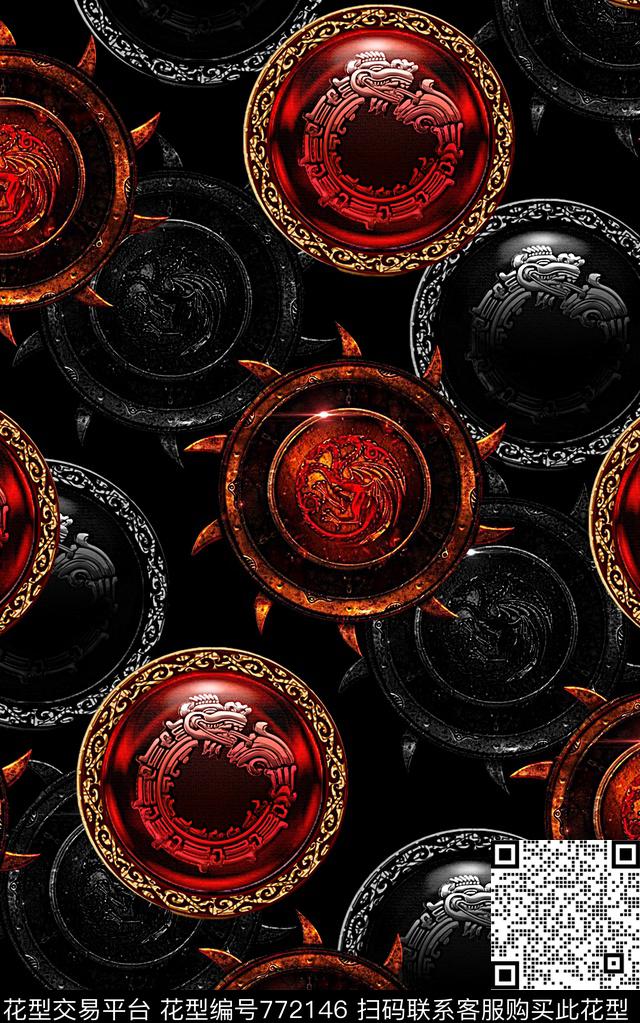 抽象手绘纹理几何游戏标志数码印花时尚潮流男装夹克外套衬衫T恤印花欧美复古大牌潮牌纹理印花数码印花华亿平台下载（图片编号: 772146） - 瓦栏（Walan）