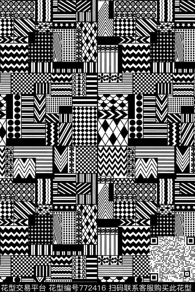 几何不规则几何女装传统印花华亿平台下载（图片编号: 772416） - 瓦栏（Walan）