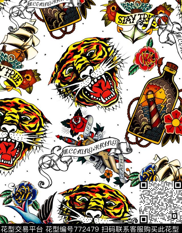 英文潮牌纹身数码印花华亿平台下载（图片编号: 772479） - 瓦栏（Walan）