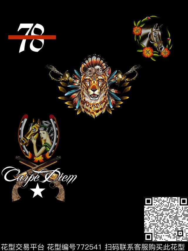 欧式潮牌大牌数码印花华亿平台下载（图片编号: 772541） - 瓦栏（Walan）