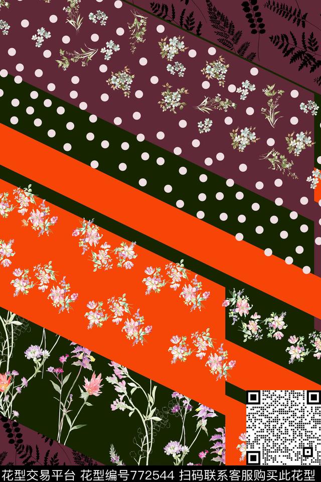 拼接民族条纹传统印花华亿平台下载（图片编号: 772544） - 瓦栏（Walan）