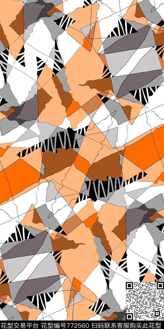 流行色个性清新传统印花华亿平台下载（图片编号: 772560） - 瓦栏（Walan）