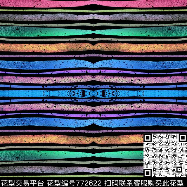 横条条纹女装数码印花华亿平台下载（图片编号: 772622） - 瓦栏（Walan）