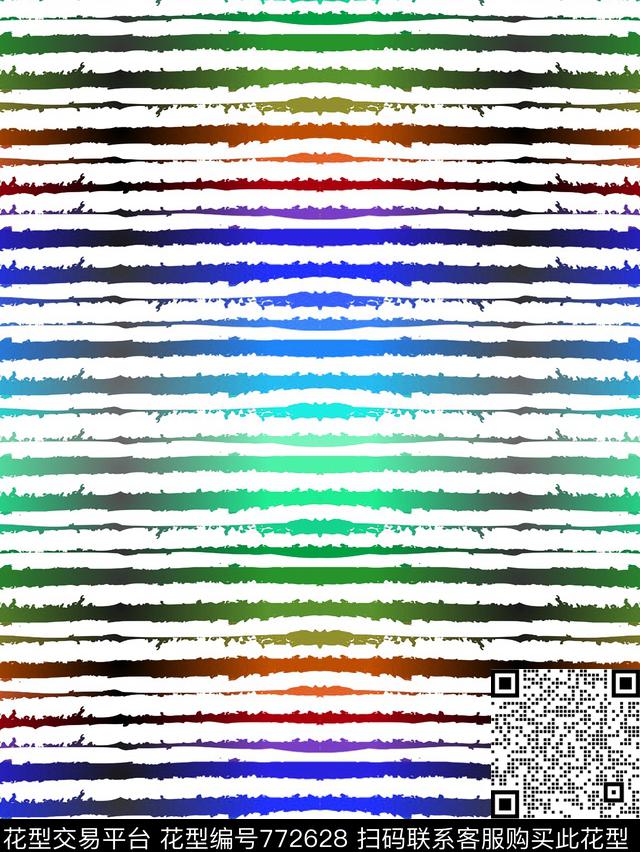 横条条纹女装数码印花华亿平台下载（图片编号: 772628） - 瓦栏（Walan）