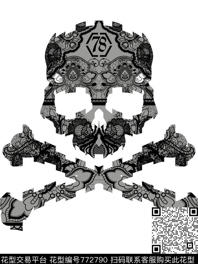 潮牌抽象休闲数码印花华亿平台下载（图片编号: 772790） - 瓦栏（Walan）