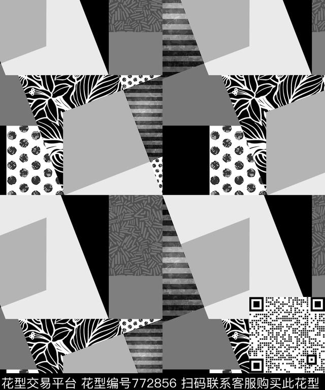 花卉条纹波点数码印花华亿平台下载（图片编号: 772856） - 瓦栏（Walan）