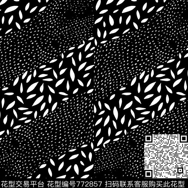 白花黑底黑白花传统印花华亿平台下载（图片编号: 772857） - 瓦栏（Walan）