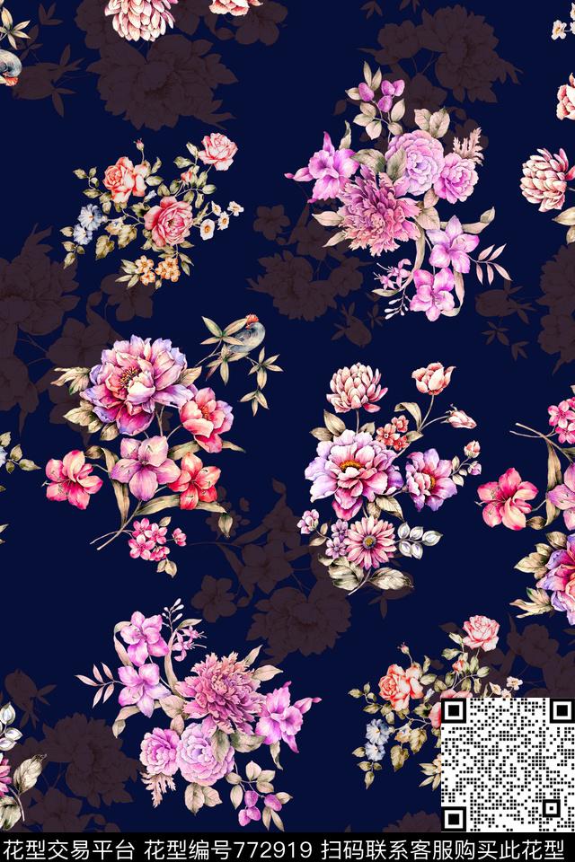 花卉手绘花小花数码印花华亿平台下载（图片编号: 772919） - 瓦栏（Walan）