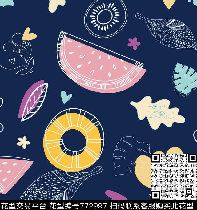 装饰趣味水果传统印花华亿平台下载（图片编号: 772997） - 瓦栏（Walan）