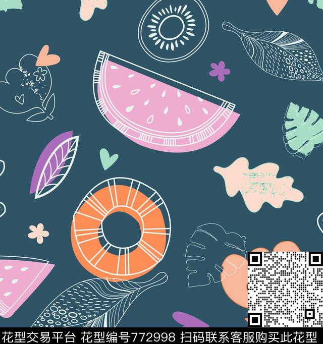 装饰趣味水果传统印花华亿平台下载（图片编号: 772998） - 瓦栏（Walan）