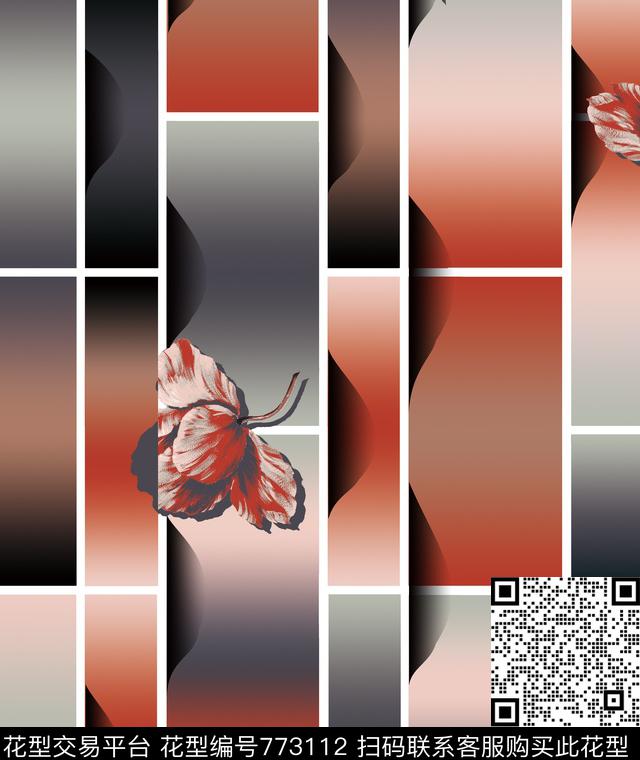 花卉、条格、装饰传统印花华亿平台下载（图片编号: 773112） - 瓦栏（Walan）