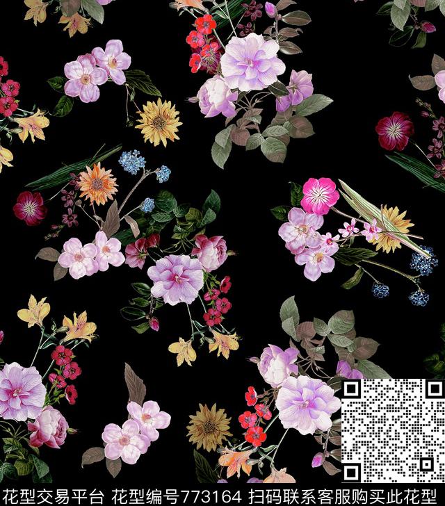 花瓣花朵花卉数码印花华亿平台下载（图片编号: 773164） - 瓦栏（Walan）