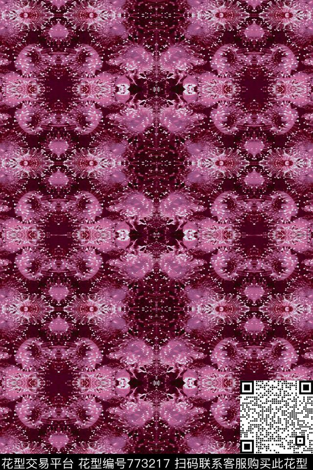 花卉机理数码印花华亿平台下载（图片编号: 773217） - 瓦栏（Walan）