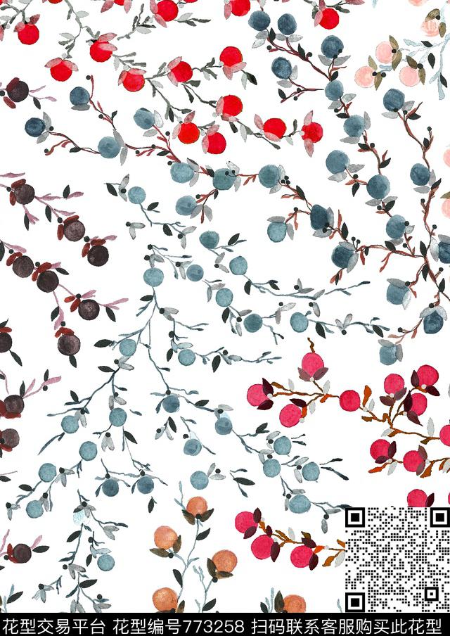 小碎花花卉传统印花华亿平台下载（图片编号: 773258） - 瓦栏（Walan）