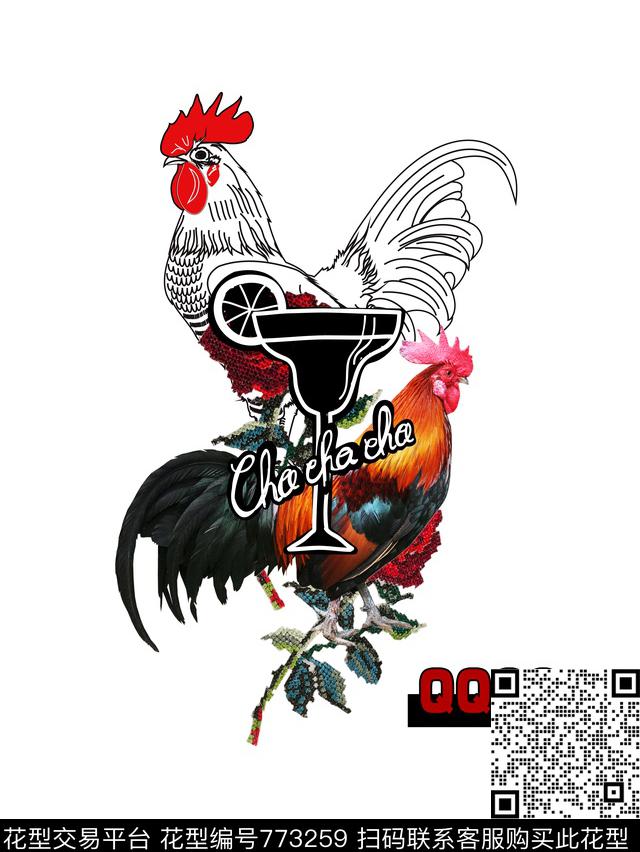 潮牌大牌公鸡数码印花华亿平台下载（图片编号: 773259） - 瓦栏（Walan）