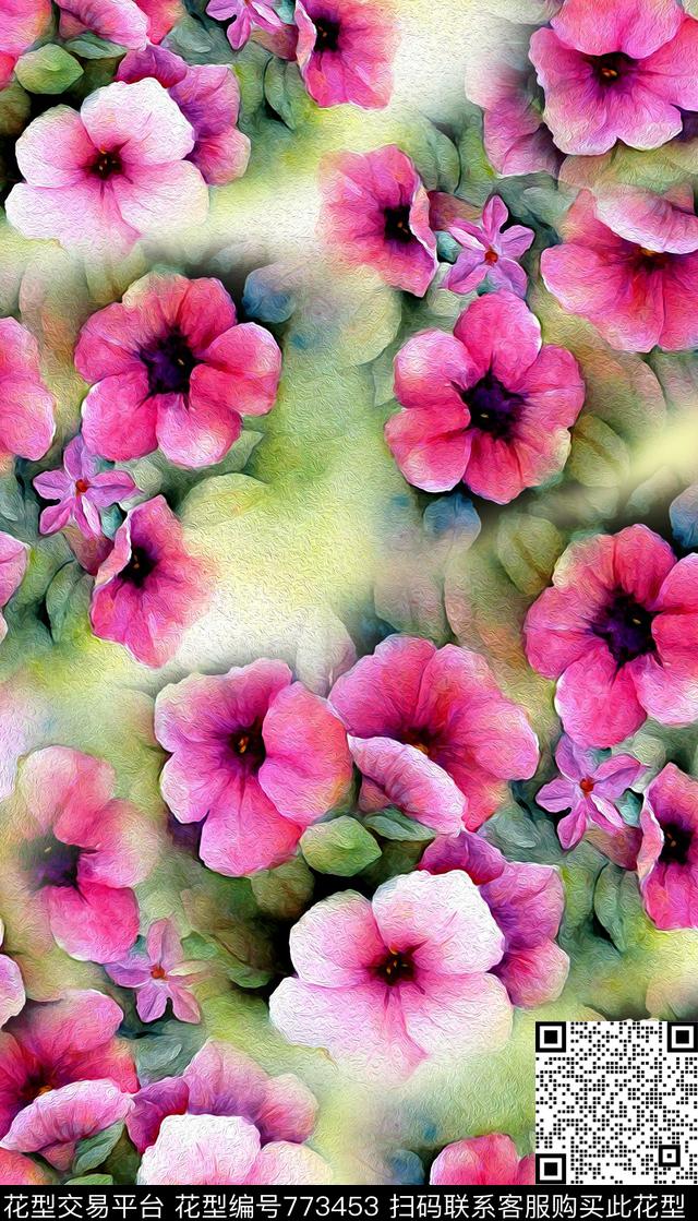 水彩花卉小碎花数码印花华亿平台下载（图片编号: 773453） - 瓦栏（Walan）